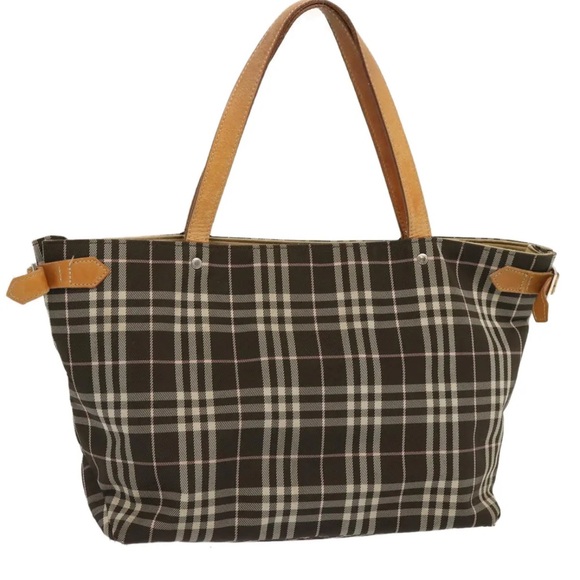 Burberry Handbags - Burberry Plaid Tote Bag with Tan Handles